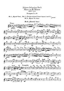 Complete Mass: Trumpets parts by Johann Sebastian Bach