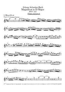 Magnificat in D Major, BWV 243: Flutes I, II parts by Johann Sebastian Bach