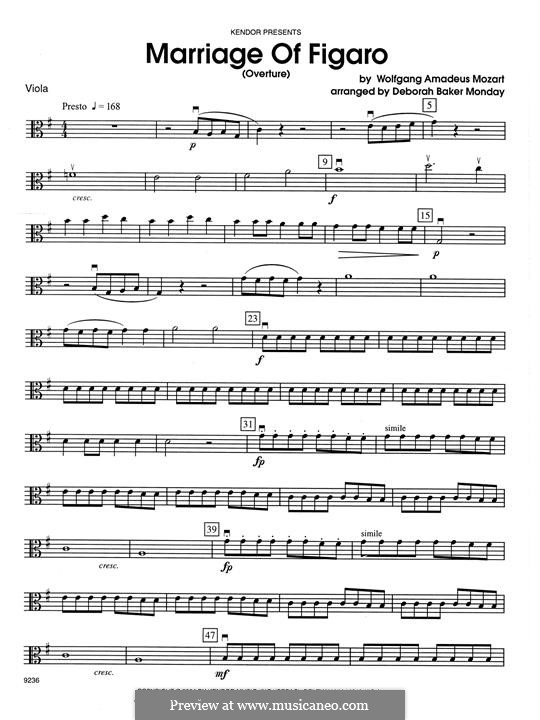 Overture: For strings – Viola part by Wolfgang Amadeus Mozart