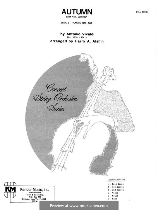 Violin Concerto No.3 in F Major 'L'autunno', RV 293: Full Score by Antonio Vivaldi