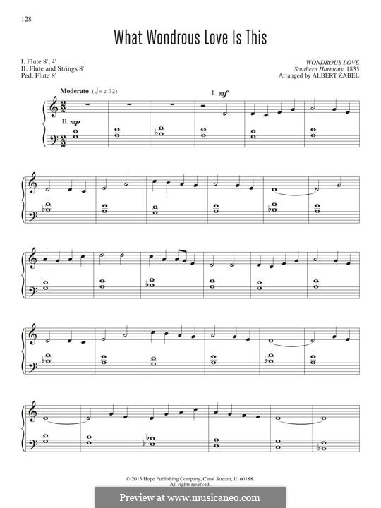 What Wondrous Love Is This: For organ by folklore