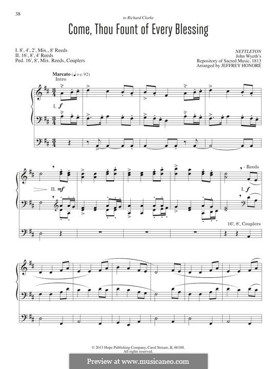 Come, Thou Fount of Every Blessing: For organ by John Wyeth