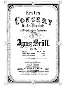 Piano Concerto No.1, Op.10: Full score by Ignaz Brüll