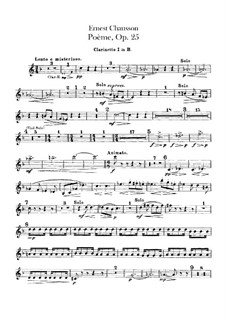 Poem in E Flat Major, Op.25: Clarinets parts by Ernest Chausson