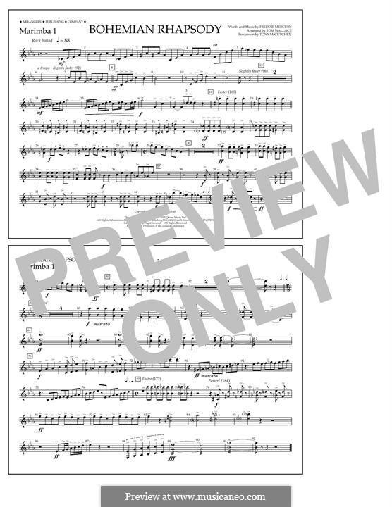Marching Band version: Marimba 1 part by Freddie Mercury