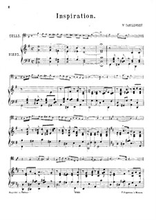 Inspiration for Cello and Piano: Score by V. Danilevsky