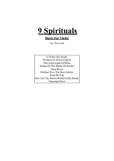 9 Spirituals Duets: For violin by folklore