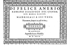 Madrigals for Six Voices: Tenor part by Felice Anerio