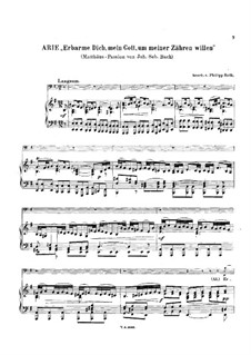 No.39 Air 'Erbarme Dich, mein Gott': For cello and piano by Johann Sebastian Bach