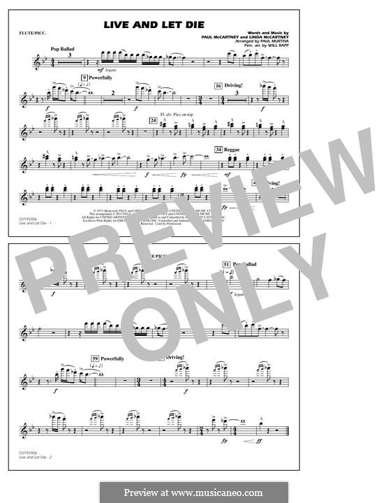 Live and Let Die (arr. Paul Murtha): Flute/Piccolo part by Linda McCartney, Paul McCartney