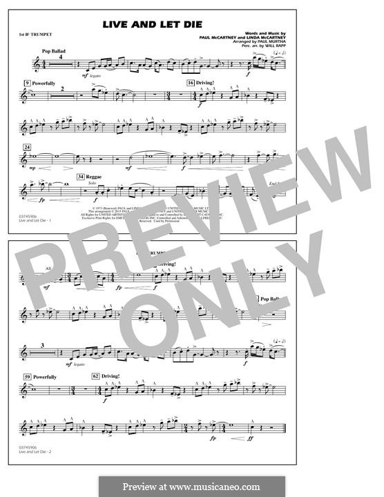 Live and Let Die (arr. Paul Murtha): 1st Bb Trumpet part by Linda McCartney, Paul McCartney