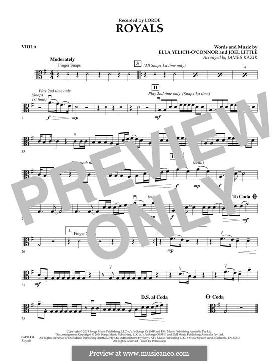 Royals (Orchestra version): Viola part by Ella Yelich-O'Connor, Joel Little
