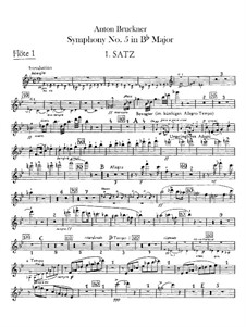 Symphony No.5 in B Flat Major, WAB 105: Flutes parts by Anton Bruckner