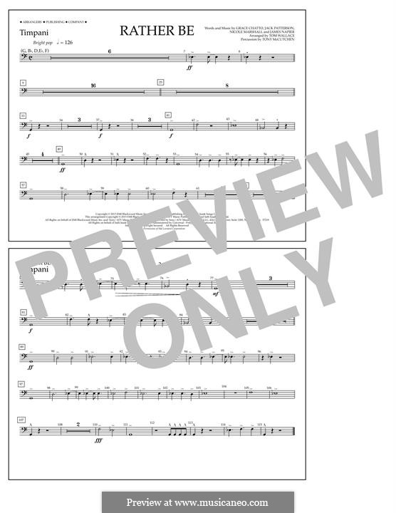 Rather Be (arr. Tom Wallace): Timpani part by James Napier, Grace Chatto, Jack Patterson