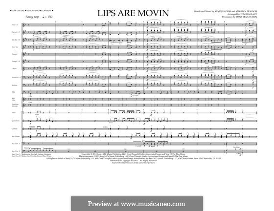 Lips are Movin (arr. Tom Wallace): Full Score by Kevin Kadish, Meghan Trainor