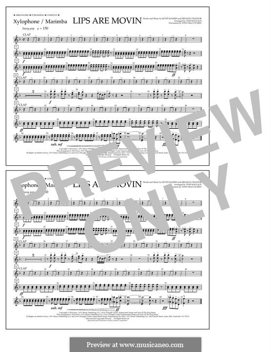 Lips are Movin (arr. Tom Wallace): Xylophone/Marimba part by Kevin Kadish, Meghan Trainor