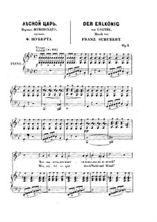 Erlkönig (Forest King), D.328 Op.1: Piano-vocal score by Franz Schubert