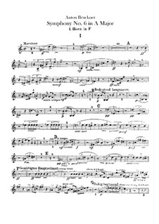Symphony No.6 in A Major, WAB 106: Horns parts by Anton Bruckner