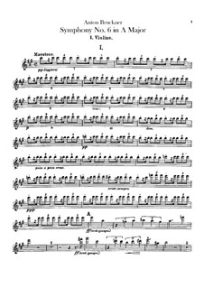 Symphony No.6 in A Major, WAB 106: Violin I part by Anton Bruckner