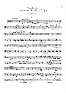 Symphony No.6 in A Major, WAB 106: Double bass part by Anton Bruckner