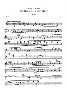 Symphony No.7 in E Major, WAB 107: Clarinets parts by Anton Bruckner