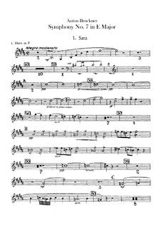 Symphony No.7 in E Major, WAB 107: Horns parts by Anton Bruckner