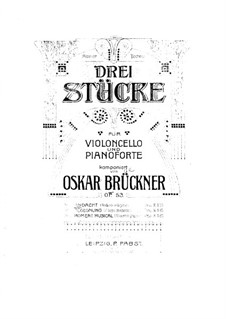 Andacht, Op.53 No.1: Score for cello and piano by Oscar Brückner