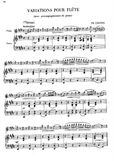 Variations on Theme from 'La Cenerentola' by Rossini, B.9: Score for two performers by Frédéric Chopin