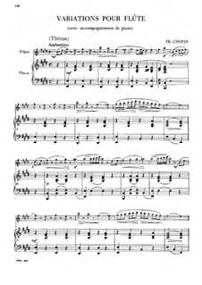 Variations on Theme from 'La Cenerentola' by Rossini, B.9: Score for two performers, solo part by Frédéric Chopin