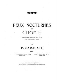 Nocturnes, Op.27: No.2, for violin and piano by Frédéric Chopin