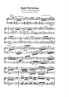 Eight Variations on Theme from 'Soliman II' by F. Süssmayr, WoO 76: For piano by Ludwig van Beethoven