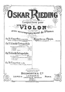 Mazurkas, Op. posth.67: No.3, for violin and piano by Frédéric Chopin