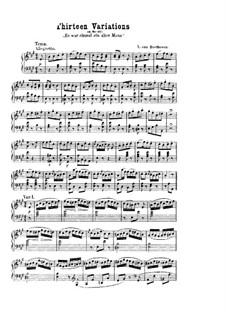 Thirteen Variations on Theme from 'Das rote Käppchen' by Dittersdorf, WoO 66: For piano by Ludwig van Beethoven