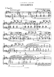 Estampes, L.100: For piano by Claude Debussy