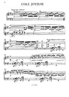 L'Isle Joyeuse, L.106: For piano by Claude Debussy
