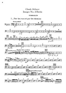 Set III, No.2 Iberia, L.122: Percussions parts by Claude Debussy