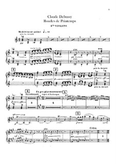 Set III, No.3 Rondes du printemps, L.122: Violins II part by Claude Debussy