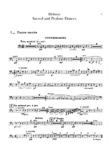 Two Dances for Harp and String Quintet, L.103: Double bass part by Claude Debussy