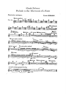 Prélude à l'après-midi d'un faune (Prelude to the Afternoon of a Faun), L.86: Cymbals part by Claude Debussy