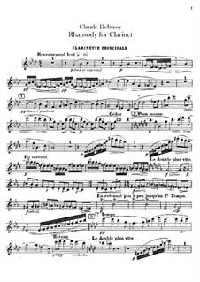Rhapsody No.1 in G Flat Major, L.116: Solo part by Claude Debussy