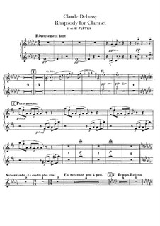 Rhapsody No.1 in G Flat Major, L.116: Flutes parts by Claude Debussy