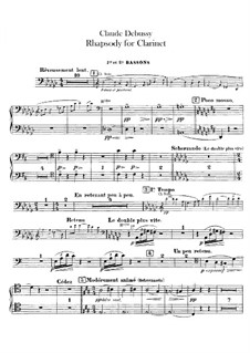 Rhapsody No.1 in G Flat Major, L.116: Bassoons parts by Claude Debussy