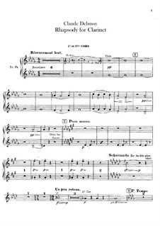 Rhapsody No.1 in G Flat Major, L.116: French horns parts by Claude Debussy