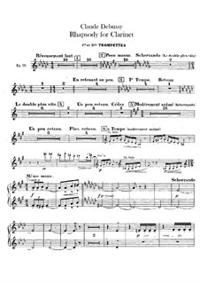 Rhapsody No.1 in G Flat Major, L.116: Trumpets part by Claude Debussy