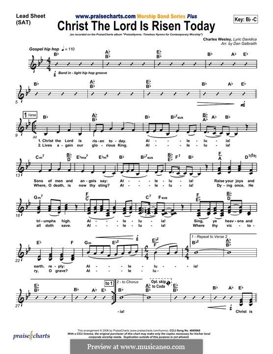 Christ the Lord Is Risen Today: For keyboard by folklore