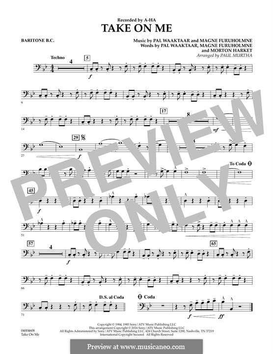 Concert Band version: Baritone B.C. part by Mags Furuholmen, Morten Harket, Pal Waaktaar