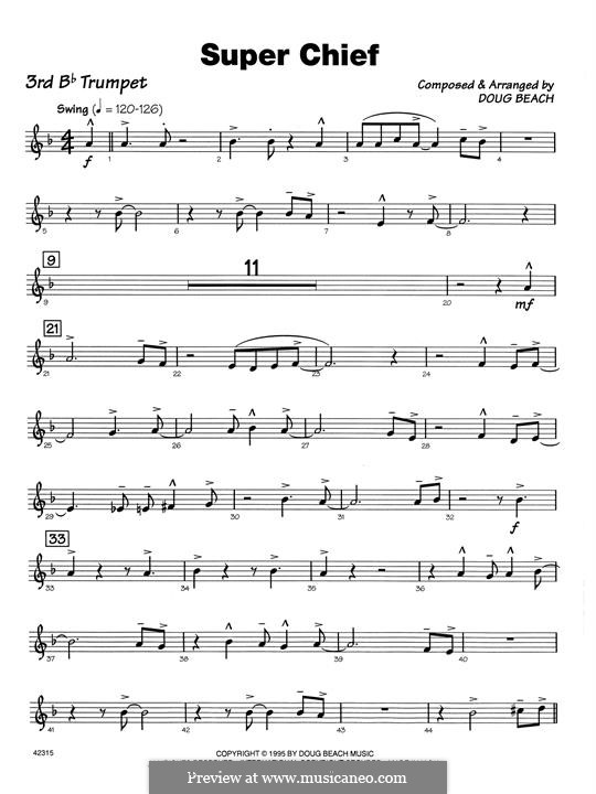 Super Chief: 3rd Bb Trumpet part by Doug Beach