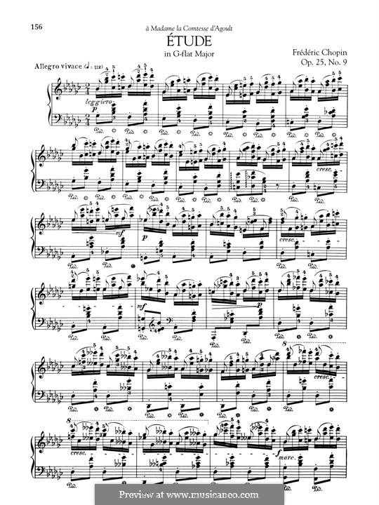 No.9 in G Flat Major: For piano by Frédéric Chopin
