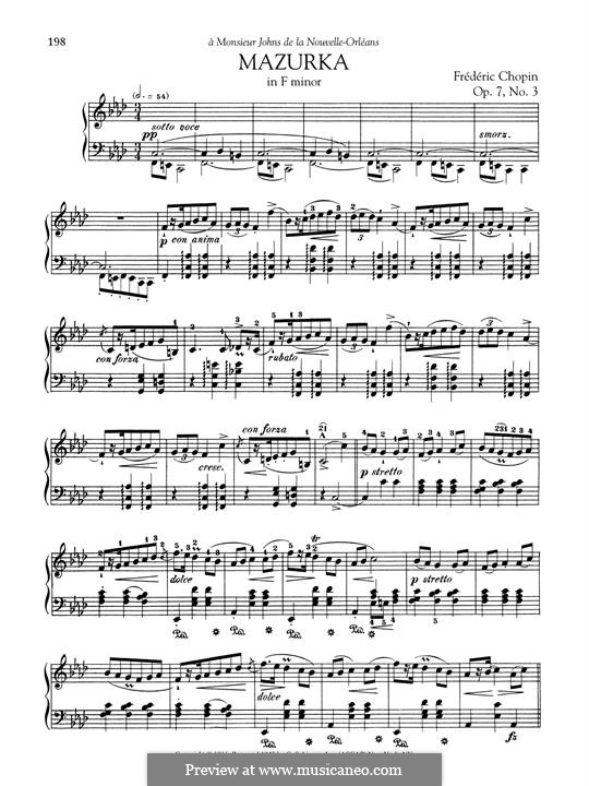 Mazurkas, Op.7: No.3 in F Minor by Frédéric Chopin