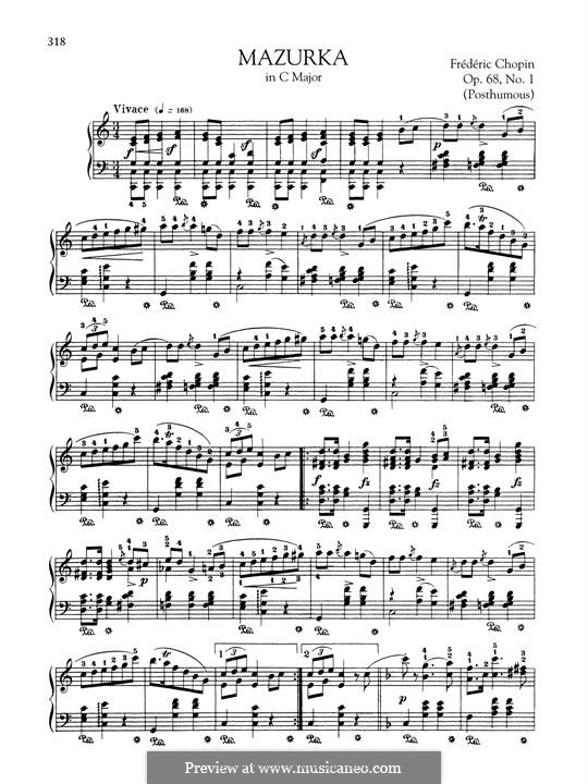 Mazurkas, Op. posth.68: No.1 in C Major by Frédéric Chopin